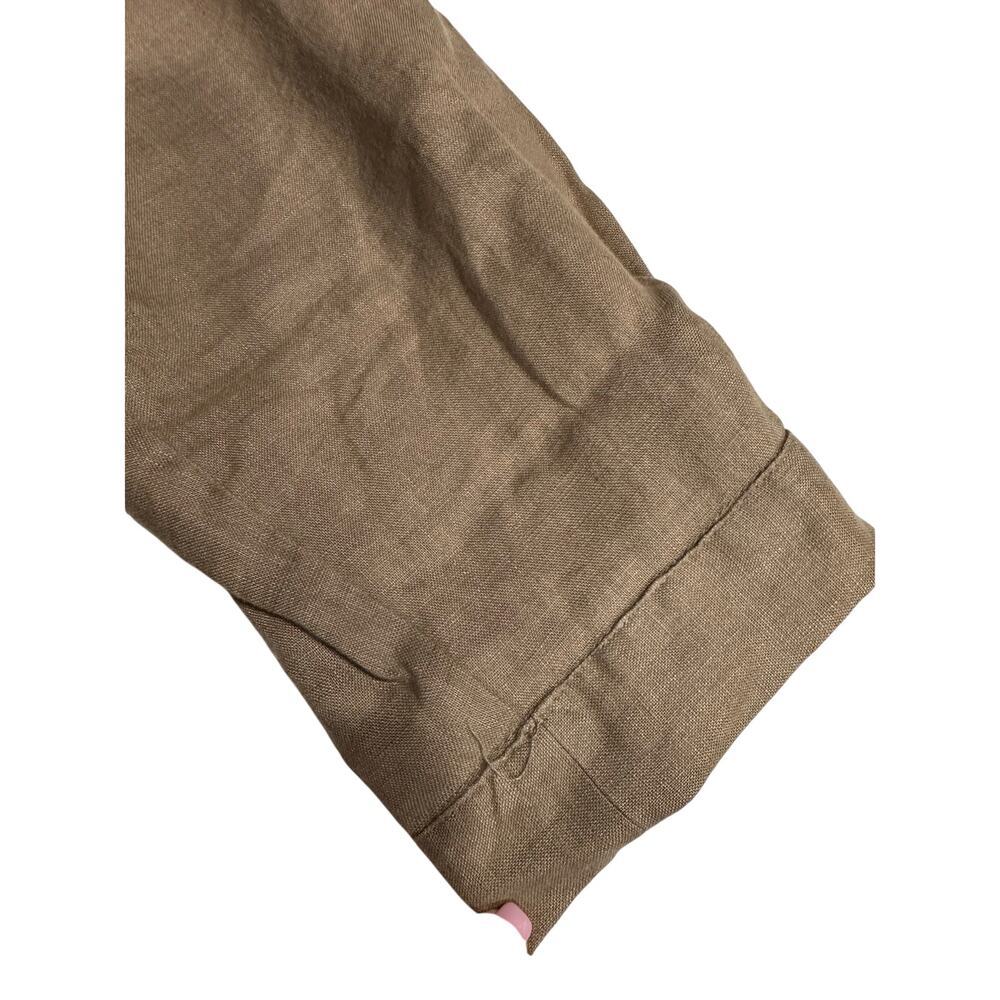ZARA Women’s Linen Blouse Oversize Lagenlook Neutral Tan Medium - Picture 6 of 9